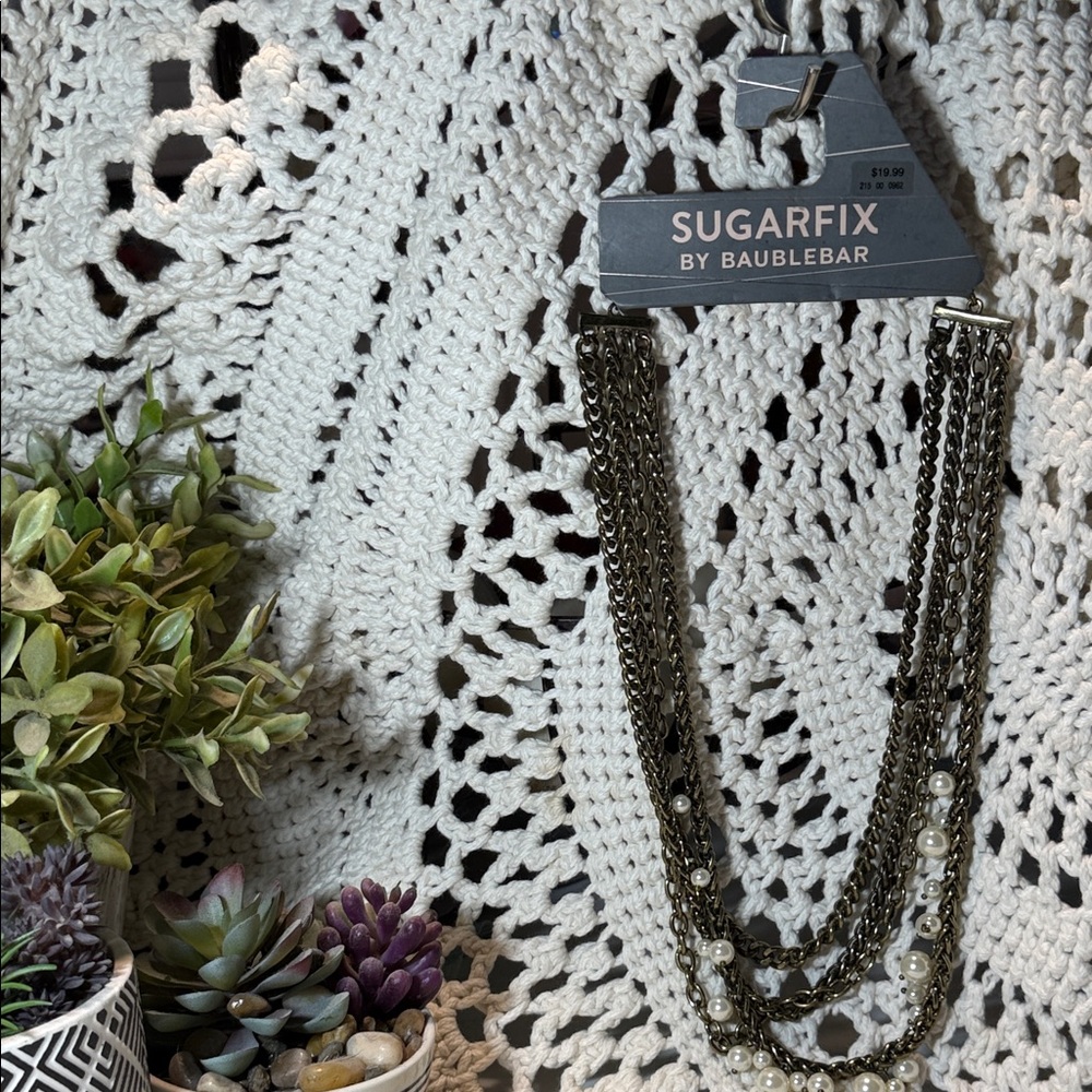Sugarfix by Baublebar Silver and Black Multi-Layer Necklace
